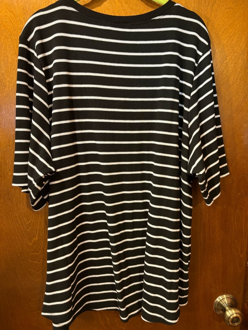 Calvin Klein Black & White Striped Short-Sleeve Henley Tee - Picture 4 of 4